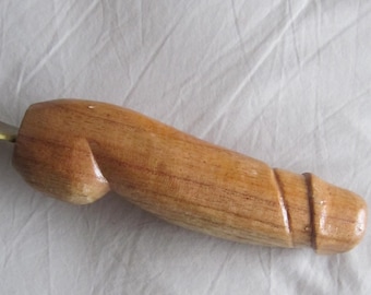 1990s "Large Handmade Wooden PENIS, Never Used!", Hand Carved Wooden Bottle Opener! Unusual Christmas Gift, Fathers Day, Birthday Present!