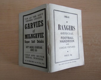 1980-81 Rangers Football Club Handbook Yearbook, Annual, Souvenir, Memorabilia. Ideal Christmas Gift, Fathers Day, Birthday Present