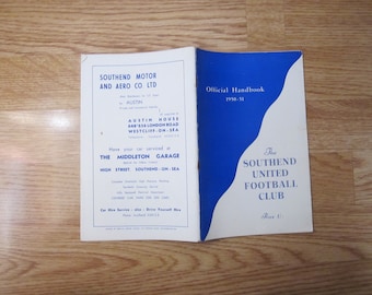 1950-51 Southend United Football Club Handbook, Yearbook, Souvenir. Ideal Christmas Gift, Fathers Day, Birthday Present For Him