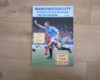 THREE 1990s GIANT Manchester City brochures, souvenirs.