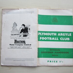 1952-53 Plymouth Argyle Football Club Handbook Yearbook Original Official Ideal Christmas Gift Fathers Day Birthday Present