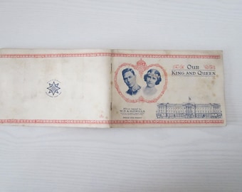 1937 "Our King & Queen" His Royal Highness Cigarette Card Album with cards.
