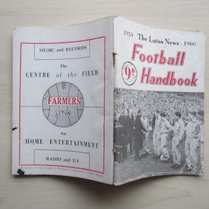 1959-60 Luton Town FC Fussball Fussball Handbuch, Jahrbuch, Jährlich, Souvenir. Ideales Weihnachtsgeschenk, Vatertag, Geburtstagsgeschenk