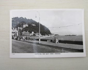 Postcard, North Hill And Quay Street, Minehead, Somerset, United Kingdom. REAL PHOTO (RPPC). Genuine, Original.
