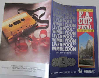 1988 Liverpool v Wimbledon F A Cup Final Football Match Programme. Original. Ideal Christmas Gift, Fathers Day, Birthday Present For Him.