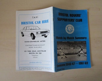 1946/47 - 1961/62 Bristol Rovers Supporters' Club Match By Match Summary Handbook, Yearbook, Souvenir, Memorabilia.