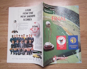1987 Bristol City v Mansfield Town, Freight Rover Trophy Cup Final Programme. Ideal Christmas Gift, Fathers Day, Birthday Present For Him.