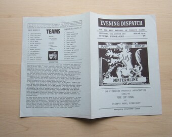 1983 Raith Rovers v Dunfermline Athletic, 4 Page Fife Cup Final Football Programme. Ideal Christmas Gift, Fathers Day, Birthday Present
