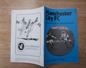 1972-73 Manchester City Football Supporters Club Handbook, Yearbook, Souvenir. Ideal Christmas Gift, Fathers Day, Birthday Present