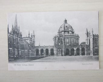 All Souls College, Oxford, United Kingdom, Genuine, Original, Postcard.