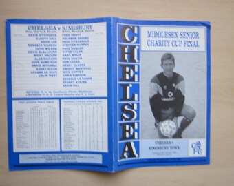 1989-90 Chelsea v Kingsbury Town Middlesex Senior Charity Cup Final Football Match Programme. Ideal Christmas Gift, Birthday Present For Him
