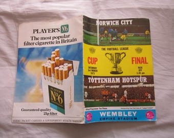 1973 Norwich City v Tottenham Hotspur Football League Cup Final Programme.