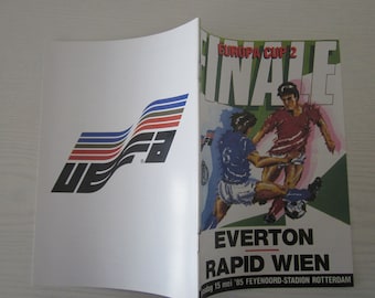 1985 Everton v Rapid Vienna European Cup Winners Cup Final Football Match Programme at Rotterdam. Replica version.