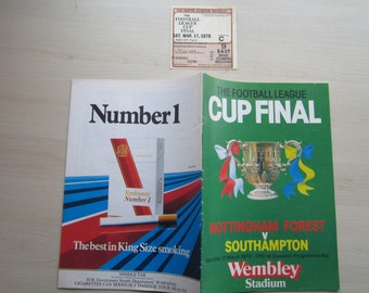 1979 WITH MATCH Ticket, Nottingham Forest v Southampton League Cup Final Programme. Ideal Christmas Gift, Fathers Day, Birthday Present