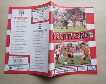 1991 Brentford v Birmingham City, Leyland Daf Regional Cup Final 2nd Leg Football Match Programme. Ideal Christmas/Birthday Gift.