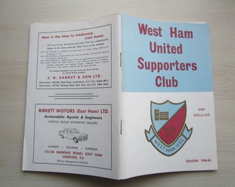 1964-65 West Ham United Football Supporters Club Handbook, Yearbook, Annual. Ideal Christmas Gift, Fathers Day, Birthday Present.