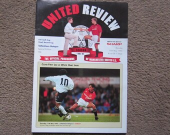 1994-95 Manchester United FC v Tottenham Hotspur F A Youth Cup Final 2ND LEG Programme Ideal Christmas Gift, Fathers Day, Birthday Present