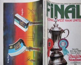 1980 Arsenal v West Ham United F A Cup Final Football Match Day Programme.