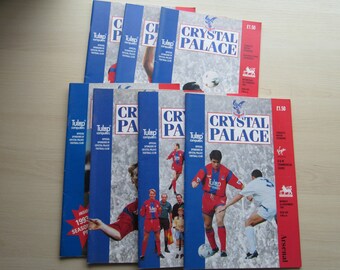 1992-93 SEVEN Crystal Palace Football Club Match Programmes. Ideal Christmas, Fathers Day, Birthday Present