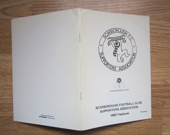 1983 Scarborough Football Club Handbook, Yearbook, Annual, Souvenir. Ideal Christmas Gift, Fathers Day, Birthday Present