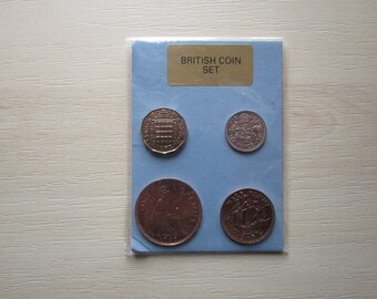 1960s Britain's Pre Decimal Coin Set, 1/2d, 1d, 3d & 6d! Ideal Christmas, Birthday Gift For Loved One!