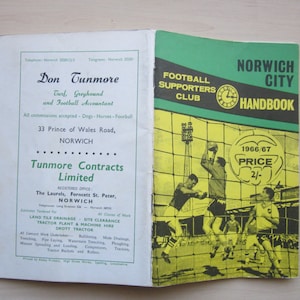 1966-67 Norwich City Football Soccer Club Handbook, Yearbook, Annual, Souvenir. Ideal Christmas Gift, Fathers Day, Birthday Present