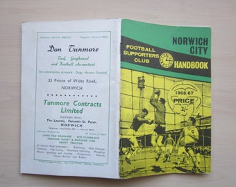 1966-67 Norwich City Football Soccer Club Handbook, Yearbook, Annual, Souvenir. Ideal Christmas Gift, Fathers Day, Birthday Present