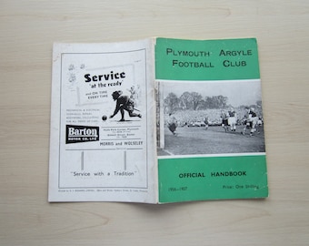 1956-57 Plymouth Argyle Football Club Handbook, Yearbook, Souvenir Collectable. Ideal Christmas Gift, Fathers Day, Birthday Present