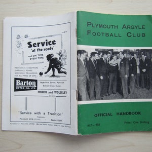 1957-58 Plymouth Argyle Football Club Handbook Yearbook Original Official Ideal Christmas Gift Fathers Day Birthday Present