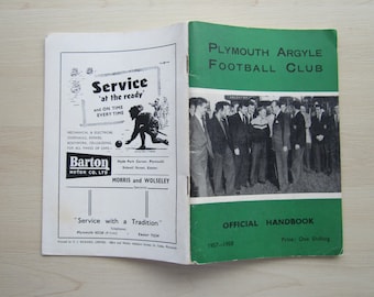 1957-58 Plymouth Argyle Football Club Handbook Yearbook Original Official Ideal Christmas Gift Fathers Day Birthday Present