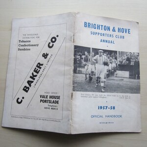 1957-58 Brighton-&-Hove-Albion-FC-Football-Soccer-Club-Handbook-Yearbook-Souvenir Ideal-Christmas-Gift-Fathers-Day-Birthday-Present