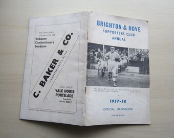 1957-58 Brighton-&-Hove-Albion-FC-Football-Soccer-Club-Handbook-Yearbook-Souvenir Ideal-Christmas-Gift-Fathers-Day-Birthday-Present