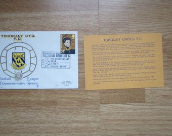 1973 Torquay United Postal Cover 75th anniversary commemorative issue. Ideal Christmas Gift, Fathers Day, Birthday Present