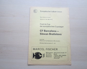 1968-69 Barcelona v Slovan Bratislava European Cup Winners Cup Final Programme.Ideal Christmas Gift, Fathers Day, Birthday Present.