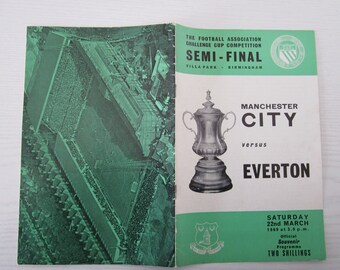 1968-69 Manchester City v Everton F A Cup Semi-Final Match Programme Ideal Christmas Gift, Fathers Day, Birthday Present For Him.