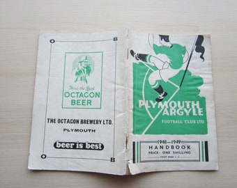1948-49 Plymouth Argyle Football Club Handbook Yearbook, Annual. Ideal Christmas Gift Father's Day Birthday Present For Him