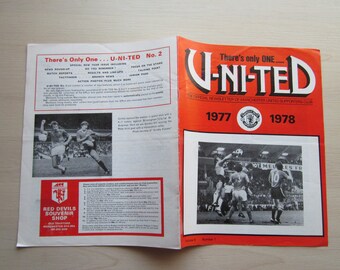 1977-78 Manchester United Football Soccer Supporters Club Newsletter Handbook, Yearbook. Ideal Christmas Gift Birthday Present