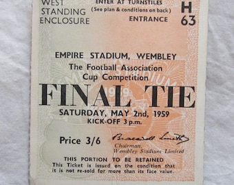 1959 Match Ticket, F A Cup Final, Nottingham Forest v Luton Town, Wembley Stadium.