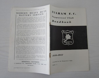 1956-57 Fulham Football Supporters Club Handbook Yearbook. Ideal Christmas Gift Fathers Day, Birthday Present For Him