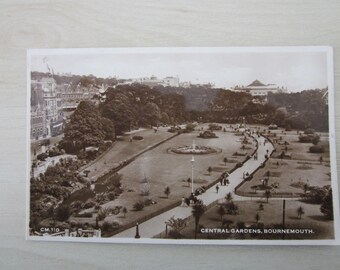 Central Gardens, Bournemouth, United Kingdom, Genuine, Original, Real Photo (RPPC) Postcard.