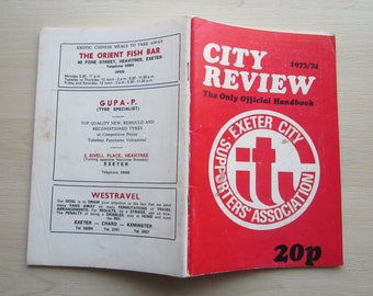 1973-74 Exeter City Football Soccer Supporters Club Handbook, Yearbook, Annual. Ideal Christmas Gift, Fathers Day, Birthday Present
