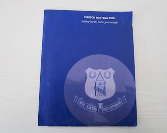 1997 HAND-SIGNED Everton v Arsenal Football Programme, Match Ticket, Folder, PLUS Menu. Ideal Christmas Gift, Fathers Day, Birthday Present