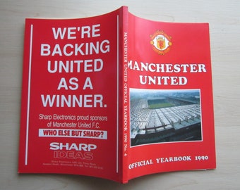 1990 Manchester United Football Club Yearbook, Handbook, Annual, Souvenir. Ideal Christmas Gift, Fathers Day, Birthday Present
