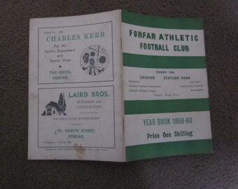 1959-60 Forfar Athletic Football Soccer Club Handbook, Yearbook, Souvenir. Ideal Christmas Gift, Fathers Day, Birthday Present