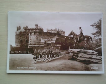 1950s Vintage REAL PHOTO (RPP) Postcard, Edinburgh Castle, Scotland, United Kingdom. Genuine, Original, Used, Postcard