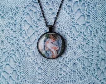 Beautiful Victorian Little Boy Angel Necklace