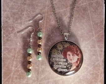 Sassy Vintage Ladies Necklace with Earrings Gift for Her Birthday Mother's Day