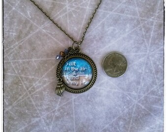 Beach Tropical Necklace with Glass Beads and Seashell Charm Women's Girl's Jewelry Ocean