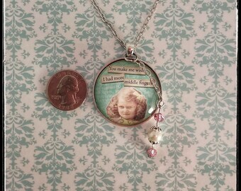Vintage Glass Sarcastic Necklace Gift For Her Humor Jewelry Unique Sassy