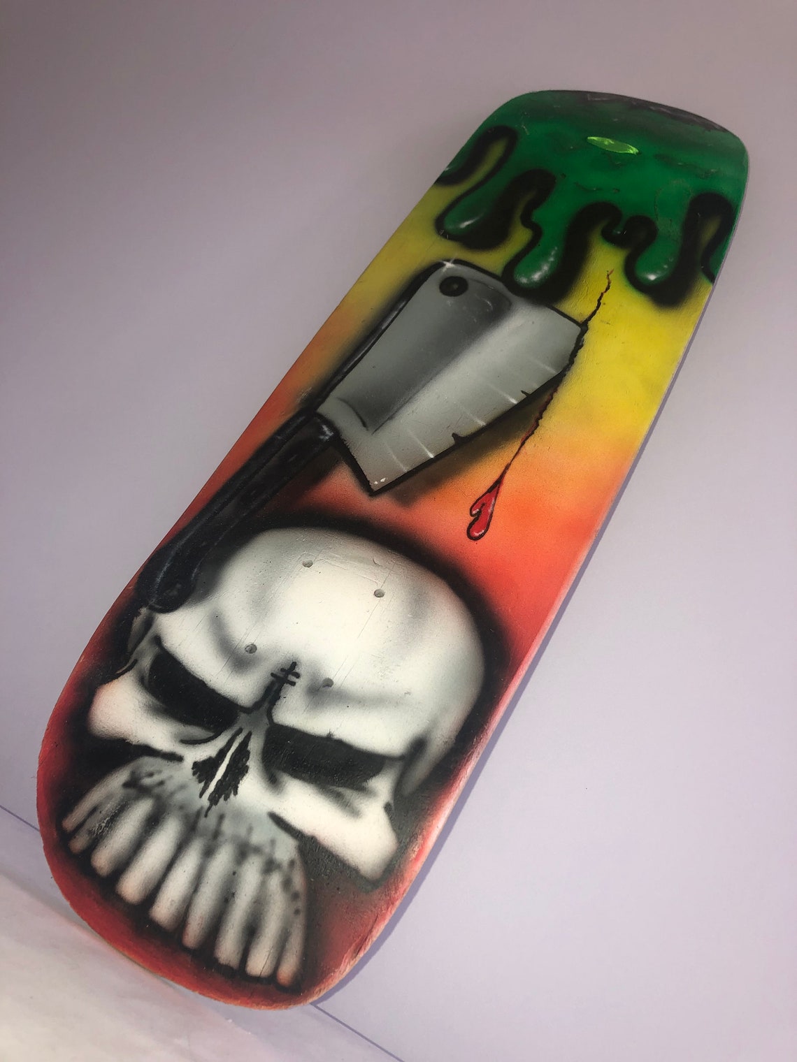 Cleaver Skull Skateboard Deck Etsy